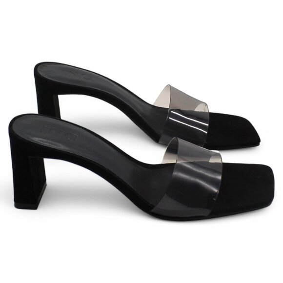 Inc Womens Black Comfort Slip Resistant Beyla Square Toe Block Heel Slip on Dres - Picture 3 of 7